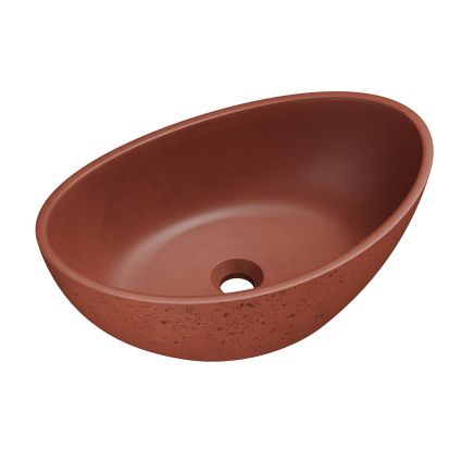 Brava Terracotta Travertine Texture Concrete Ark Countertop Basin 550x350mm