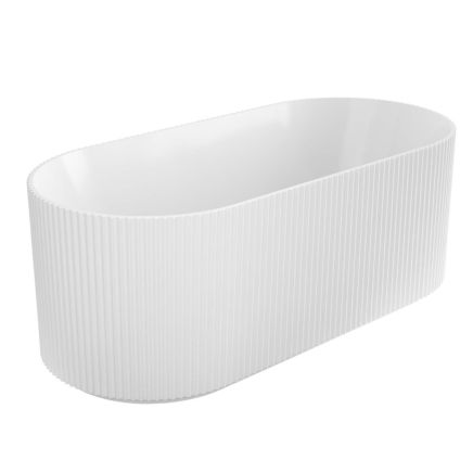 Olympia White Ribbed Freestanding Bath 1700x800mm