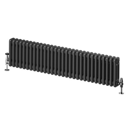 Upton Matt Black Triple Horizontal Column Radiator - 300x1370mm