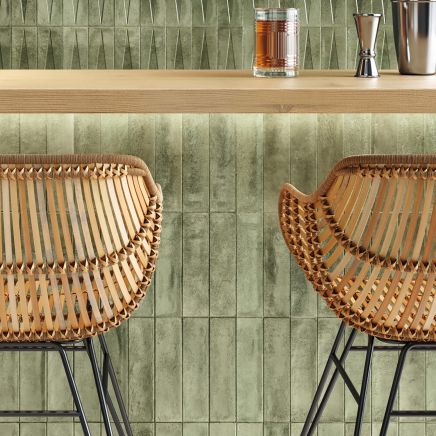 Babylon Green Gloss Ceramic Brick Tile 246x60mm