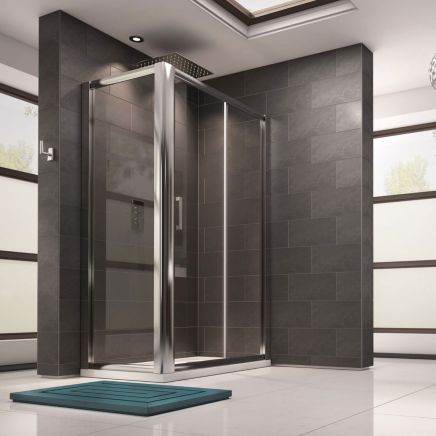 Moxby Chrome Sliding Shower Door 1700mm
