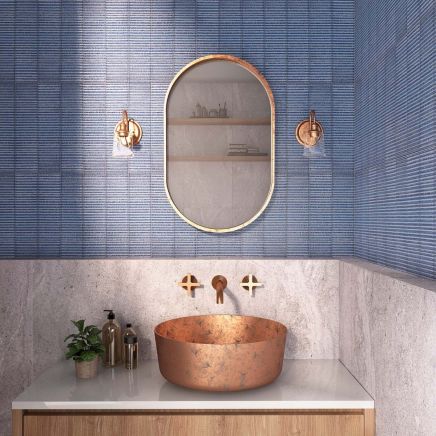 Canillo Blue Gloss Ceramic Brick Tile 300x75mm