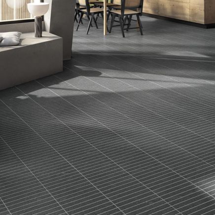 Navas Noir Matt Porcelain Stone Kitkat Tile 600x400mm
