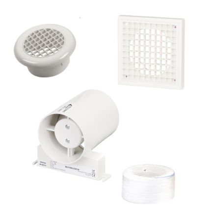 Euston White Ceiling Extractor Fan Kit