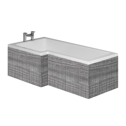 Grey Ash L-Shape Front Bath Panel 1700mm