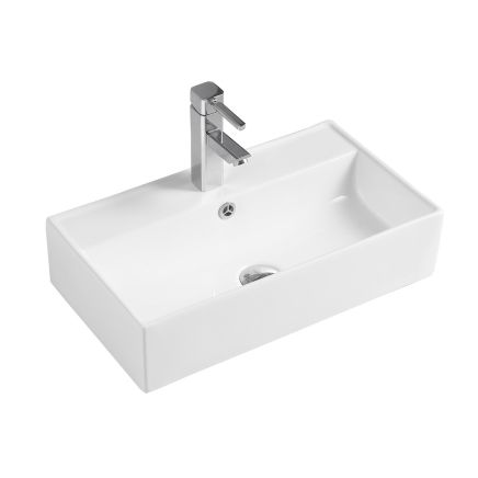 Aero Ceramic White Rectangular Countertop Basin