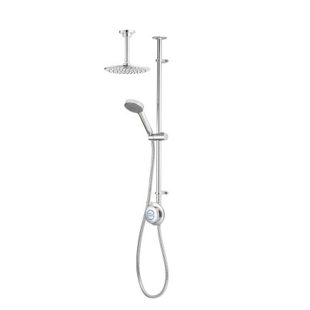 Aqualisa Quartz Classic Exposed Smart Shower with Adjustable Head and Fixed Ceiling Head - Gravity Pumped