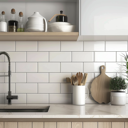 Luso White Gloss Ceramic Tile 100x300mm
