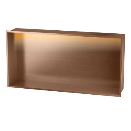 Montaro Brushed Bronze LED Shower Niche 300x600mm