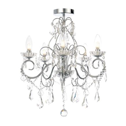 Valarie Chrome Five Light Crystal Chandelier