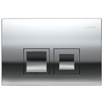 Geberit Delta35 Square Dual Flush Plate - Gloss Chrome