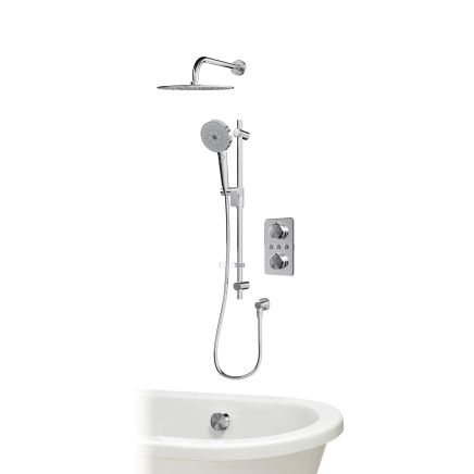 Aqualisa S1 Chrome Smart Digital Shower Triple Outlet (Slide Rail Kit with Bath Filler and Fixed Wall Head) HP/Combi