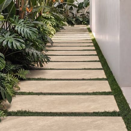 Quinn Black Stone Outdoor Porcelain Tile 600x1200mm roomset