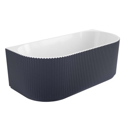 Rocklin Midnight Grey Back to Wall Ribbed Freestanding Bath 1700x800mm