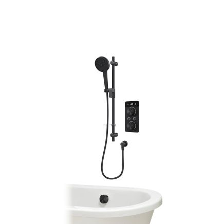 Aqualisa S2 Matt Black Smart Digital Shower Dual Outlet (Slide Rail Kit with Bath Filler) HP/Combi