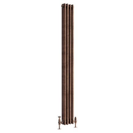 Clement Antique Copper Triple Vertical Column Radiator - 1800x200mm