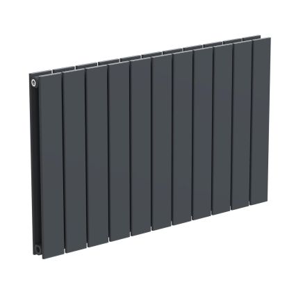 Livio Anthracite Horizontal Double Panel Aluminium Radiator 600x990mm