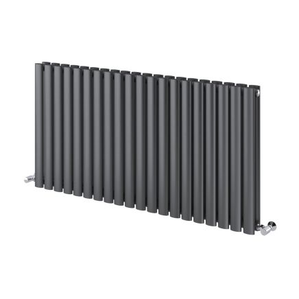 Islington Grey Double Horizontal Radiator 600x1180mm