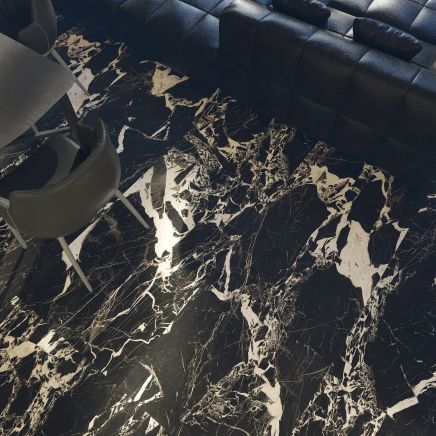 Luna Leon Matt Black Marble Tile 600x1200mm