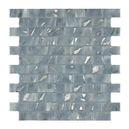 Serene Grey Brick Glass Mosaic Tile 315x315mm