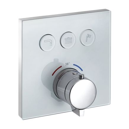 Glass Front Triple Outlet Concealed Shower Valve