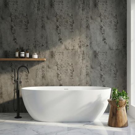 Atlantis 1000mm Waterproof PVC Shower Wall Panel Metallic Silver