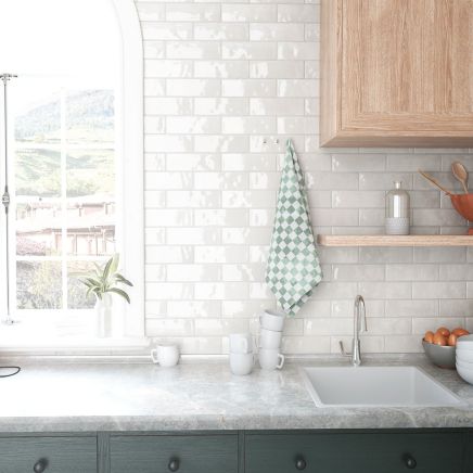 Napoli Blanco Gloss Porcelain Brick Tile 200x65mm