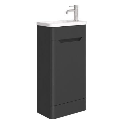 Ellis Black Floor Standing Cloakroom Vanity Unit 450mm