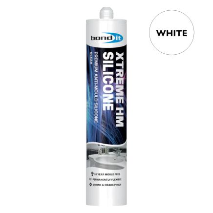 Bond It Xtreme Premium Grade Anti-Mould Silicone Sealant White 310ml - BDSANXWH