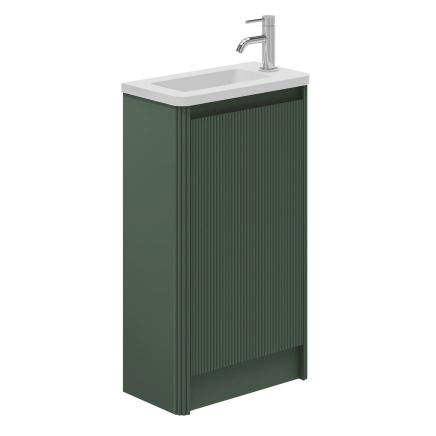 Wish Green Floor Standing Cloakroom Vanity Unit with Ceramic Basin