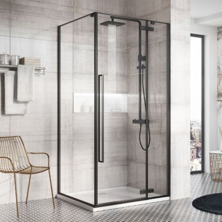 Taylor Black Shower Side Panel 800mm