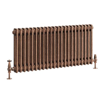 Clement Antique Copper Double Horizontal Column Radiator - 400x1010mm