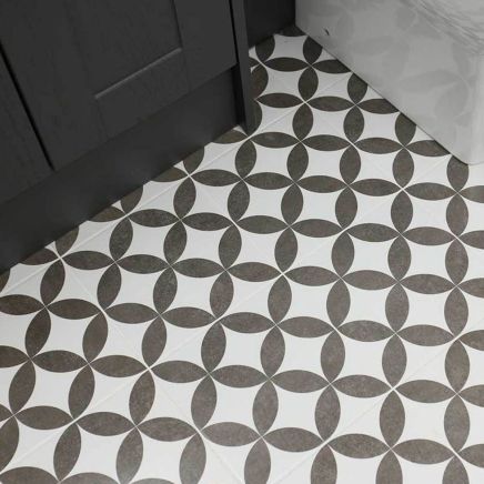 Ripley Black & White Pattern Ceramic Tile 450x450mm