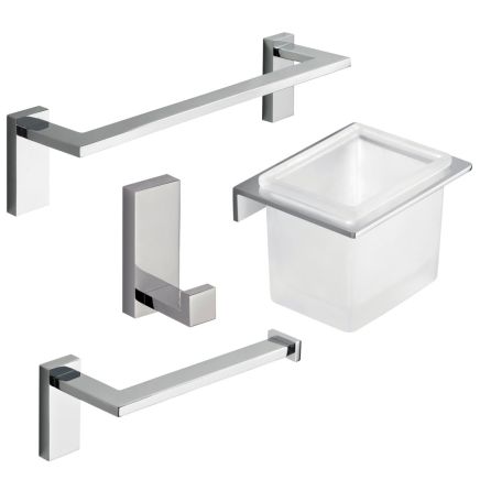 Nyland Chrome 4-Piece Bathroom Accessory Set