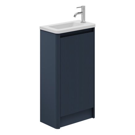 Wish Blue Floor Standing Cloakroom Vanity Unit with Ceramic Basin