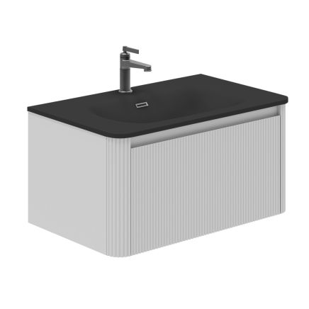 Wish Ribbed Wall Hung Vanity Unit in White