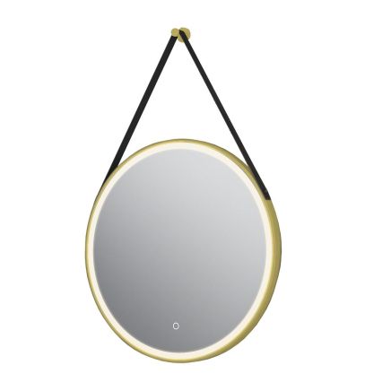 Talon Brushed Gold Round LED Heated Hanging Bathroom Mirror 800x1000mm