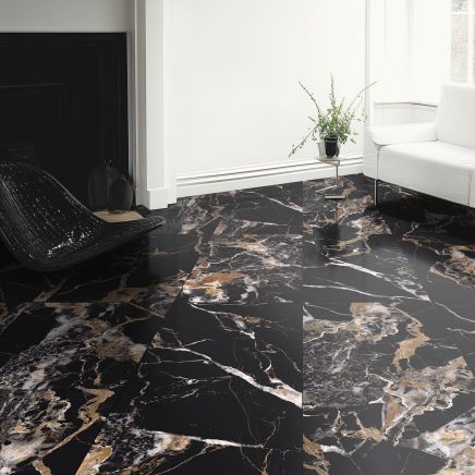 Luna Miranda Matt Black Marble Tile 600x1200mm