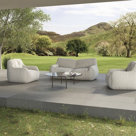Javier Piedra Grey Concrete Effect Matt Porcelain Outdoor Tile - 605x905mm