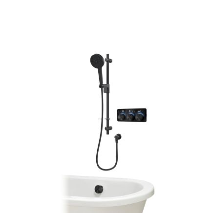 Aqualisa S3 Black Smart Digital Shower Dual Outlet (Slide Rail Kit with Bath Filler) HP/Combi