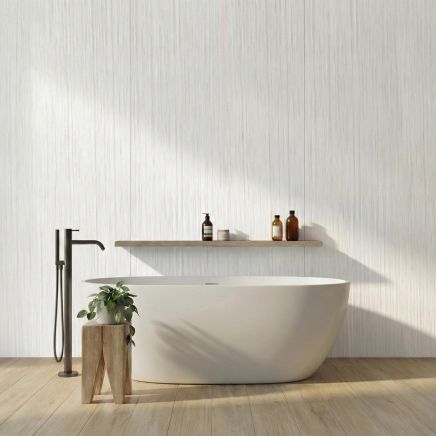 Atlantis Matt White Linear Waterproof Tongue & Groove PVC Shower Wall Panel 1000mm