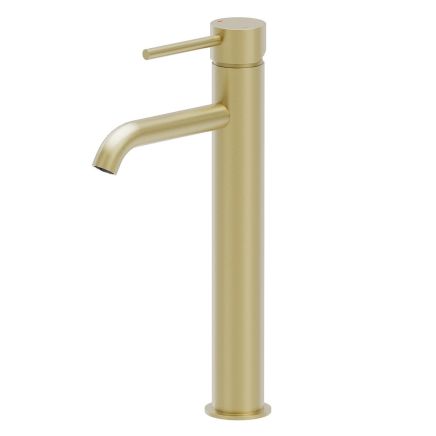 Elora Brushed Gold Tall Basin Mixer Tap