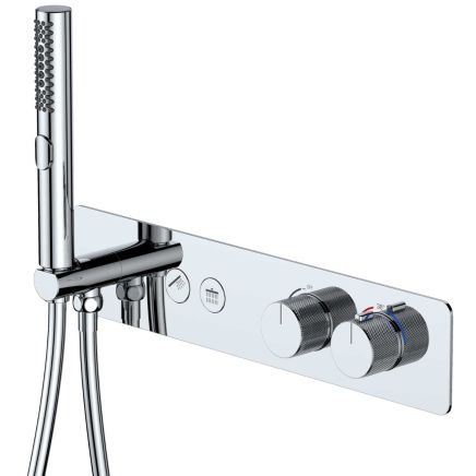 Coach Chrome Thermostatic Dual Outlet Concealed Valve with Handset