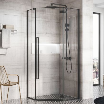 Taylor Black Penta Shower Enclosure 900x900mm