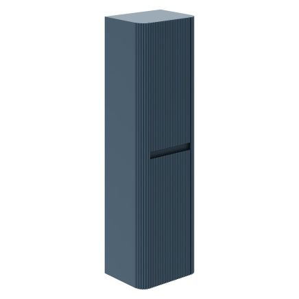 Wish Ribbed Blue Wall Hung Tall Storage Cabinet