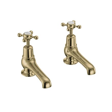 Burlington Claremont Gold Basin Pillar Taps 5"