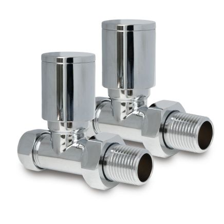 Round Straight Pair of Radiator Valves Spec Drawing