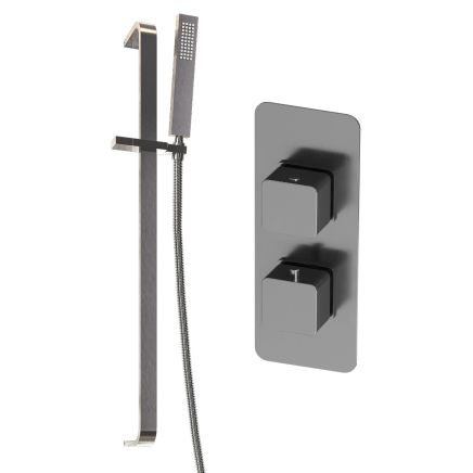 Liva Gunmetal Concealed Shower Valve & Slide Rail