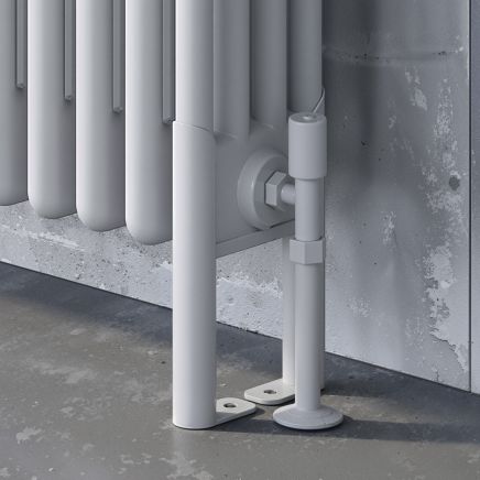 Upton White Pair of Quadruple Column Radiator Feet