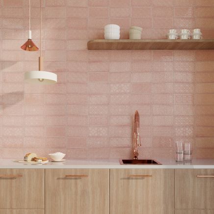 Zanzibar Salmon Gloss Ceramic Brick Tile 120x240mm